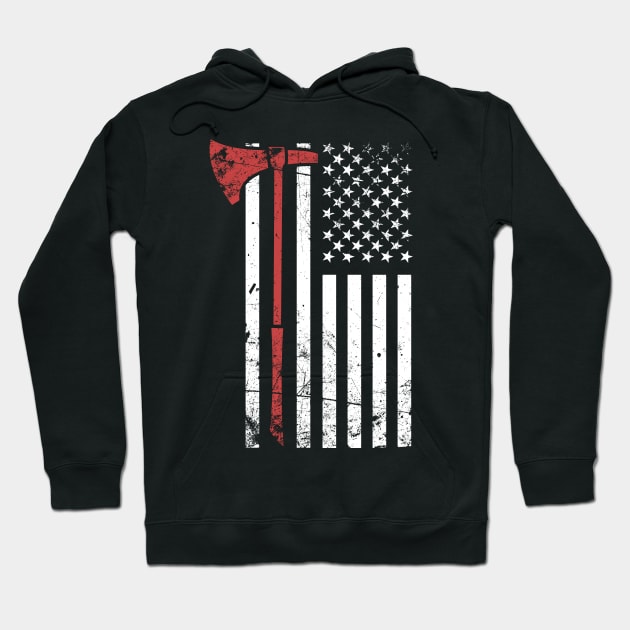 Viking Axe & American Flag Hoodie by MeatMan